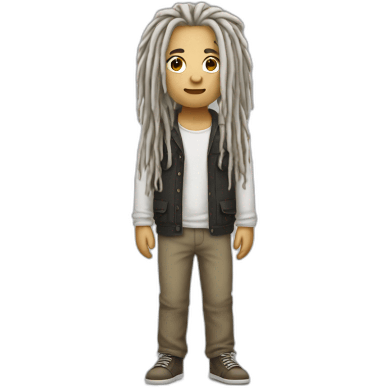 Dreadlocks with white skin emoji