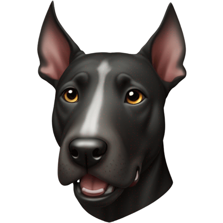 Bull terrier black head and fires emoji