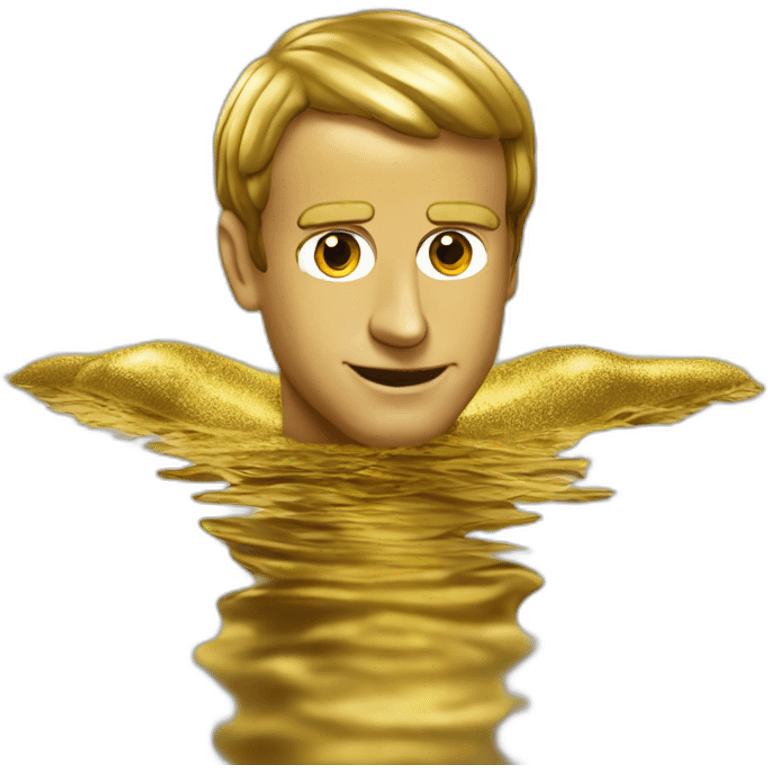 emmanuel macron swimming in gold emoji