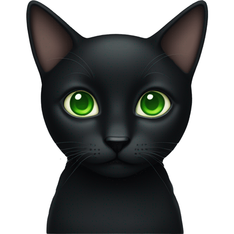 Black cat with green eyes emoji