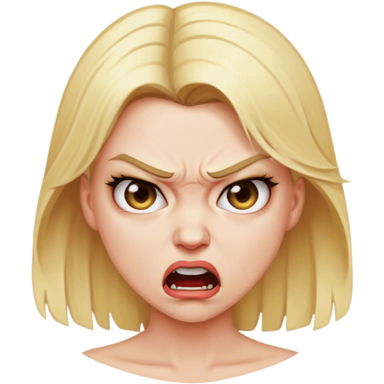 Angry blonde woman emoji