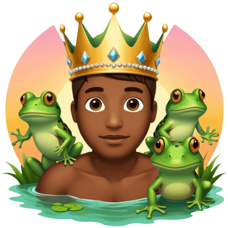 Sunset king of the leaping frogs emoji