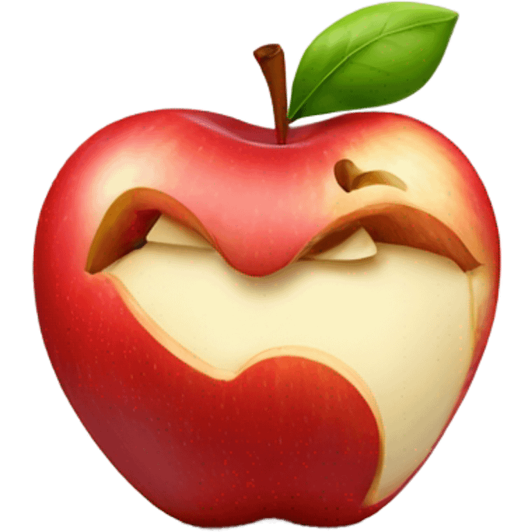 apple with a bite taken out of it but with a heart-shaped bite emoji