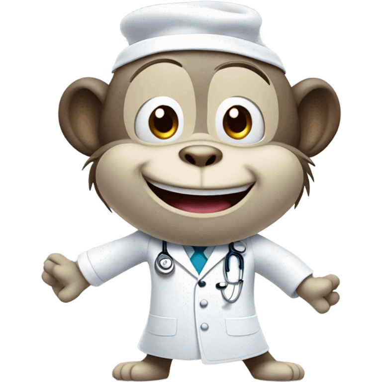 Funny doctor monkey dancing emoji