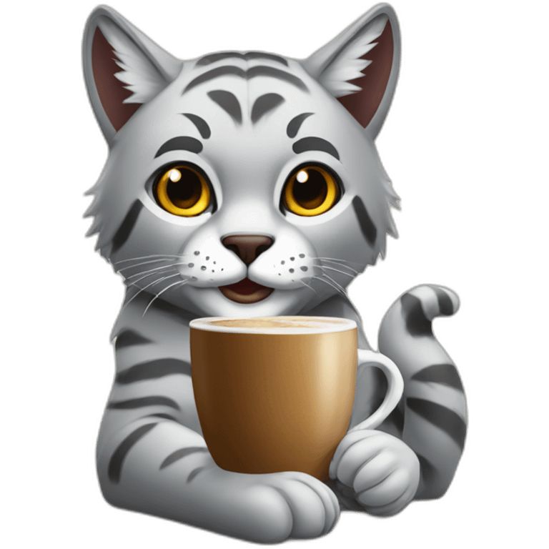 Linx drinking coffee emoji