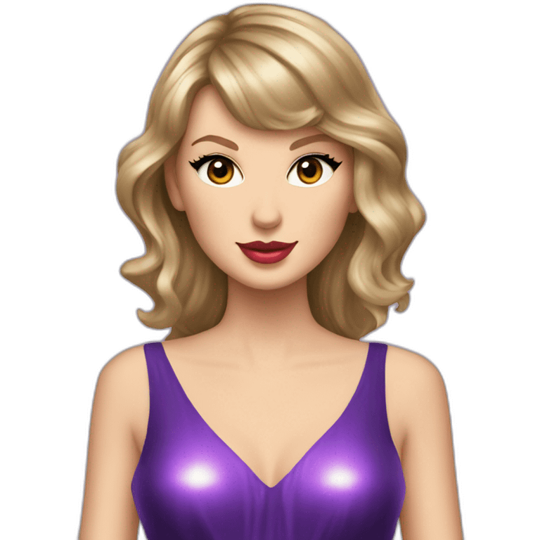 Taylor swift in a purple shiny dress emoji