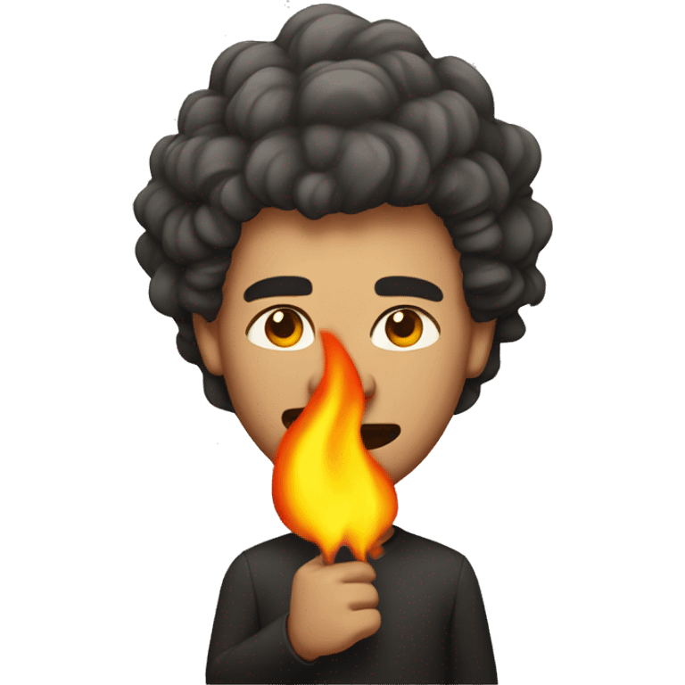 man with hair on fire emoji