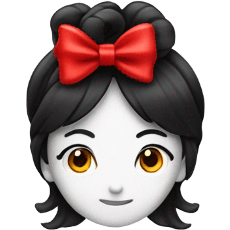 black open hair from behind with a red bow emoji