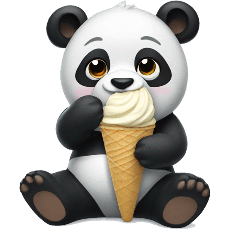 Panda eating ice cream emoji