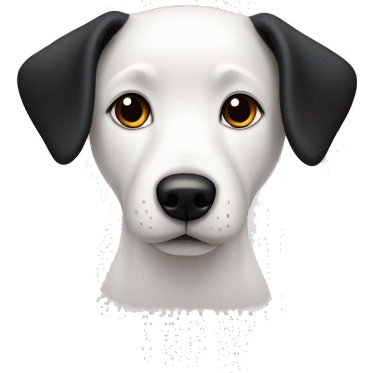 white dog with black ears  emoji