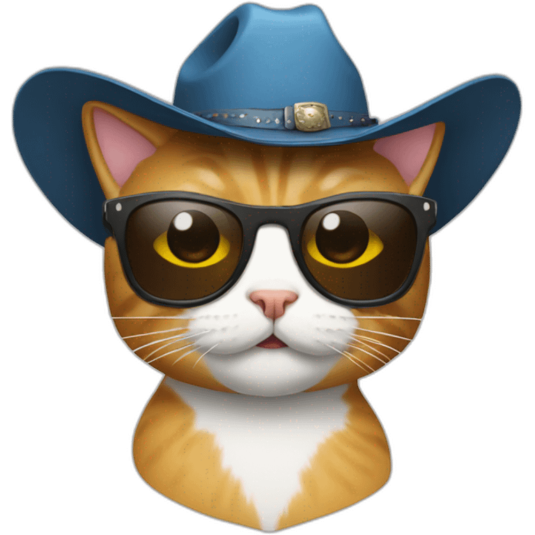 cat with sunglasses and cowboy hat emoji