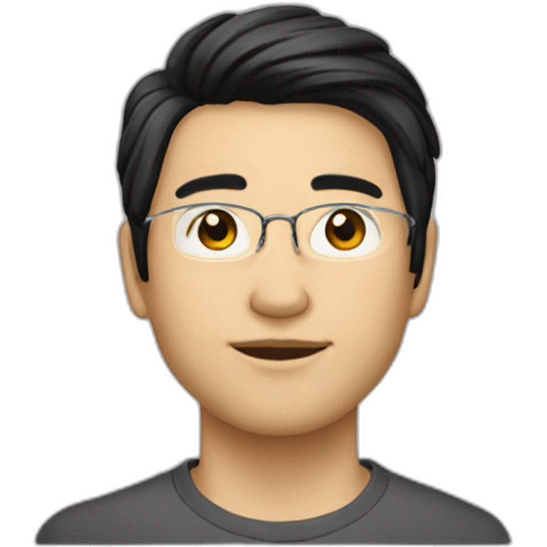 asia-glass-man-black-hair-with emoji