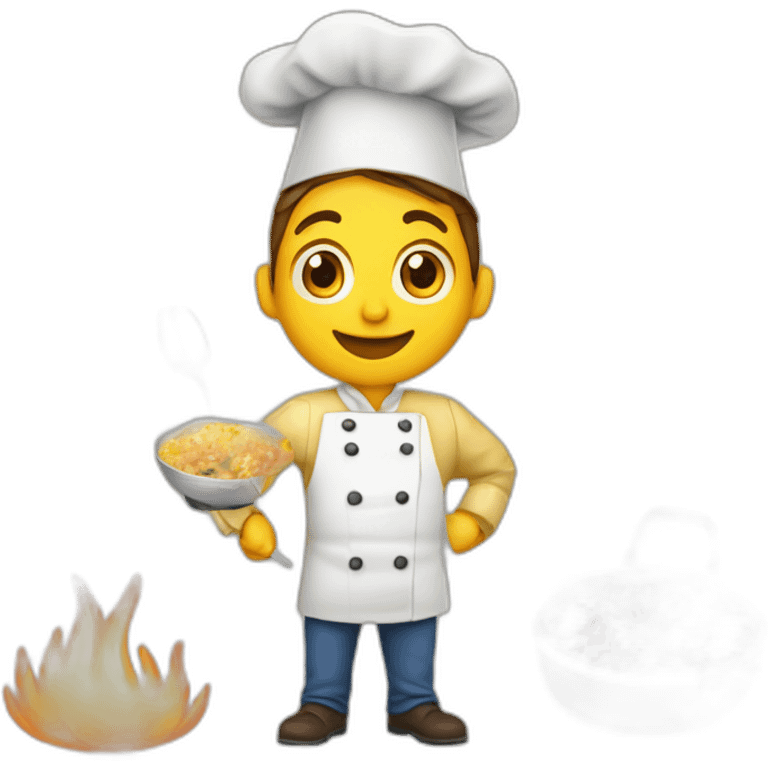 Cocinero de poco pelo haciendo Paella de bogavante emoji