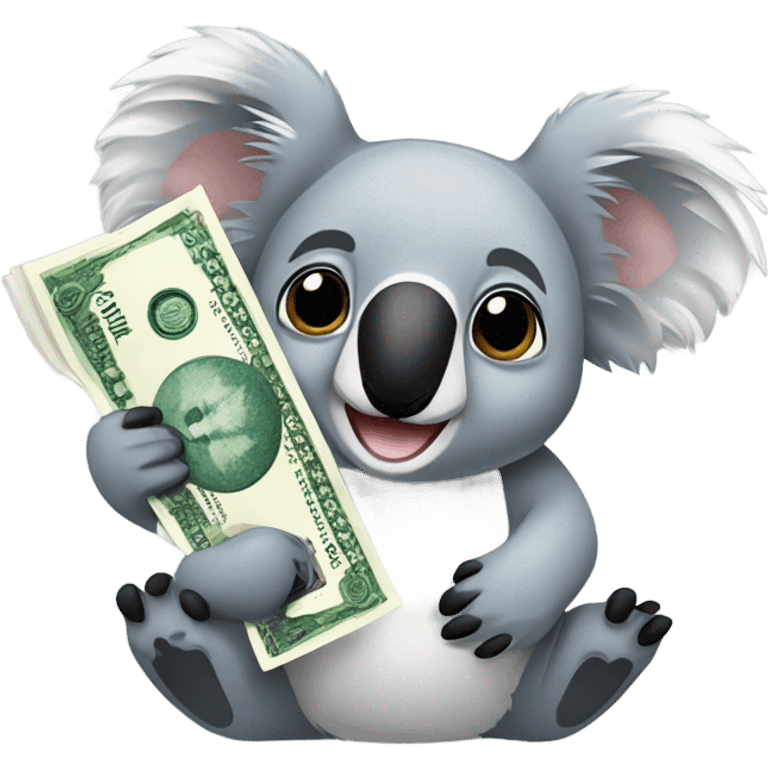 Koala with Australian money emoji