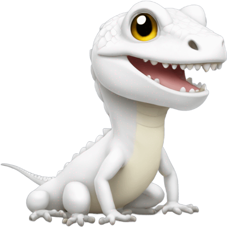 White lizard smiles emoji