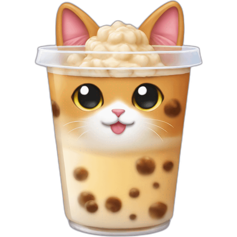 cat bubble tea emoji