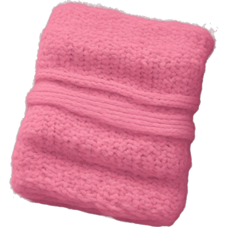 Folded knitted pink blanket emoji