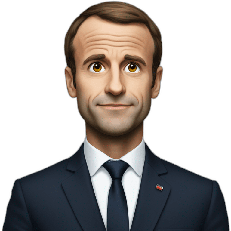 Macron avec un gros nez emoji