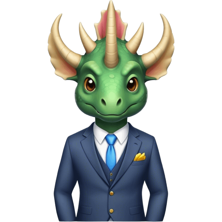 triceratops in a suit emoji