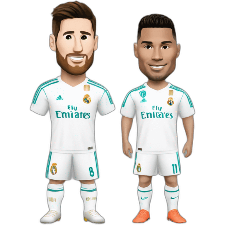 Messi et ronaldo avec le maillot du real madrid emoji