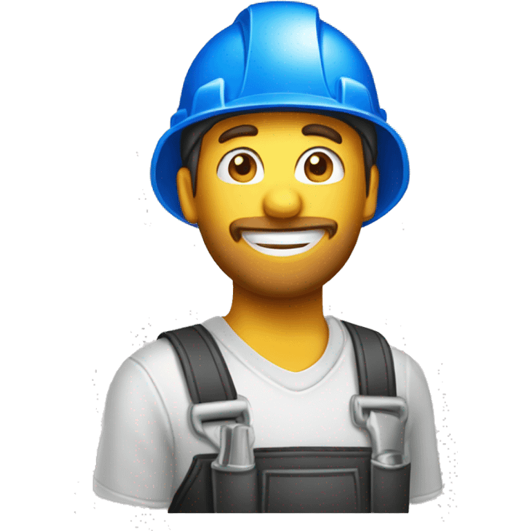 Carpenter color hard hat worker tools emoji