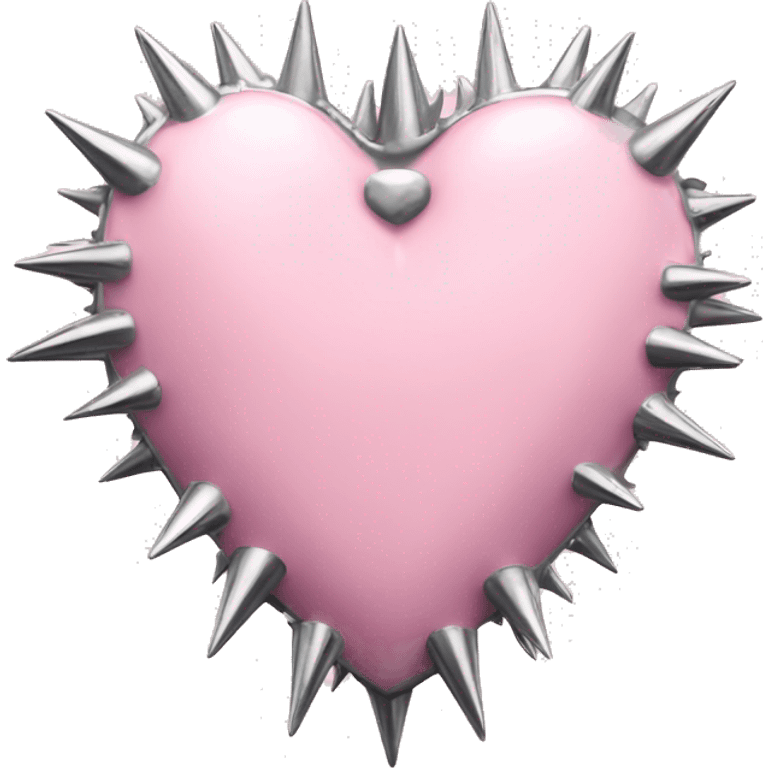 light pink chrome heart with spikes emoji