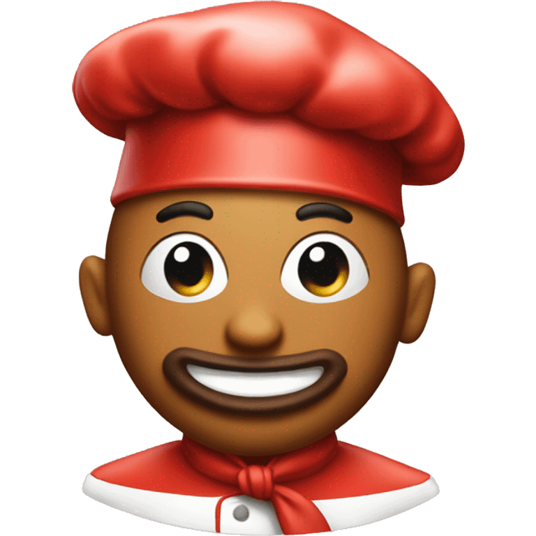 red  chef candy whit face emoji