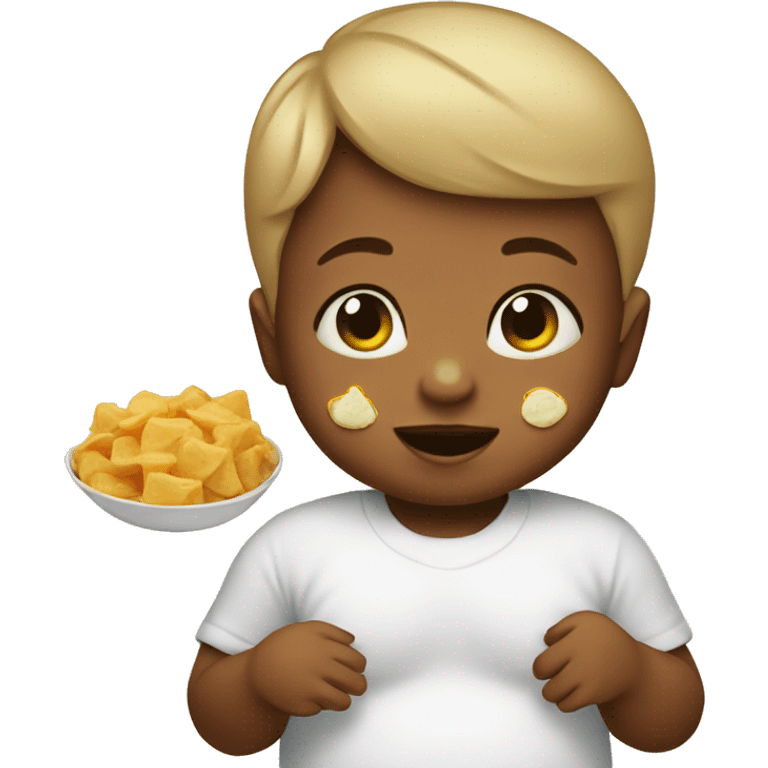 a baby with food emoji