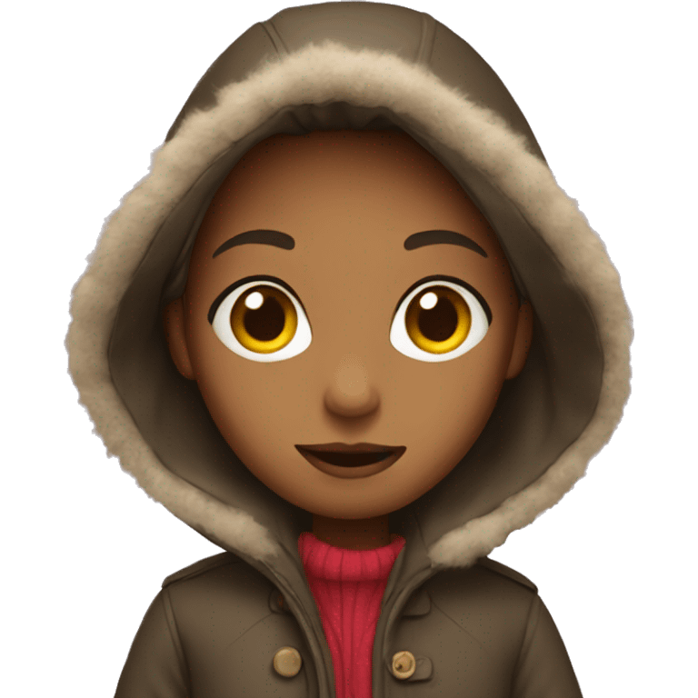 Girl with coat emoji