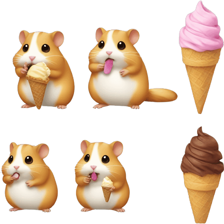 Hamster eating ice cream  emoji