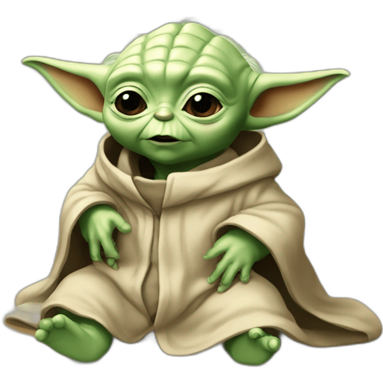 Bébé Yoda mange anaquine emoji