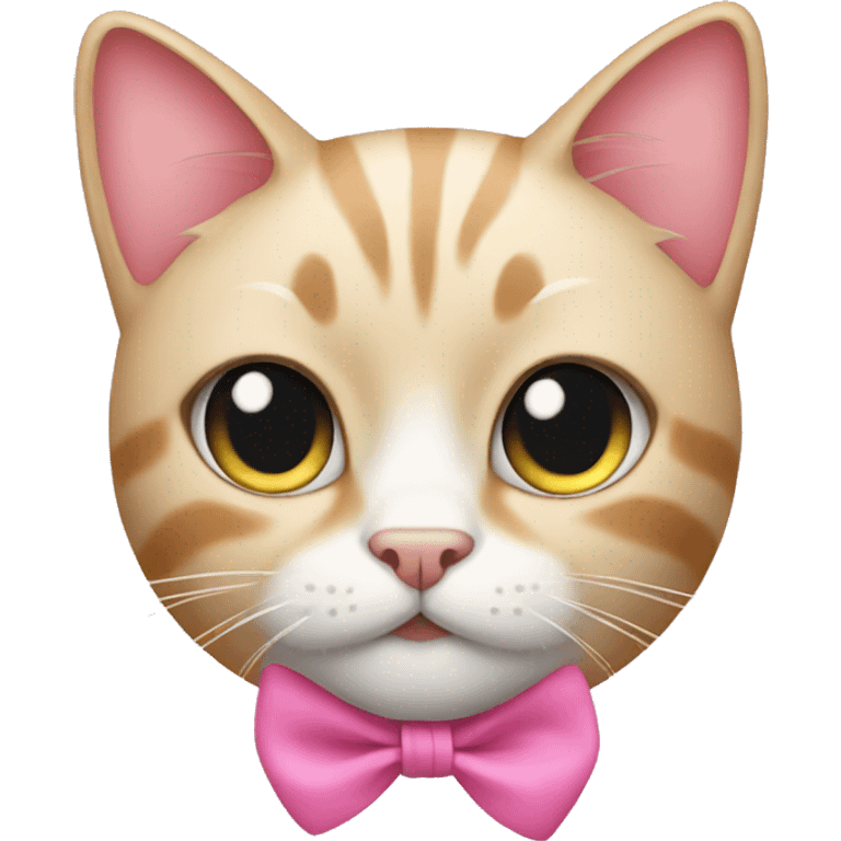 Cat wearing a pink bow emoji