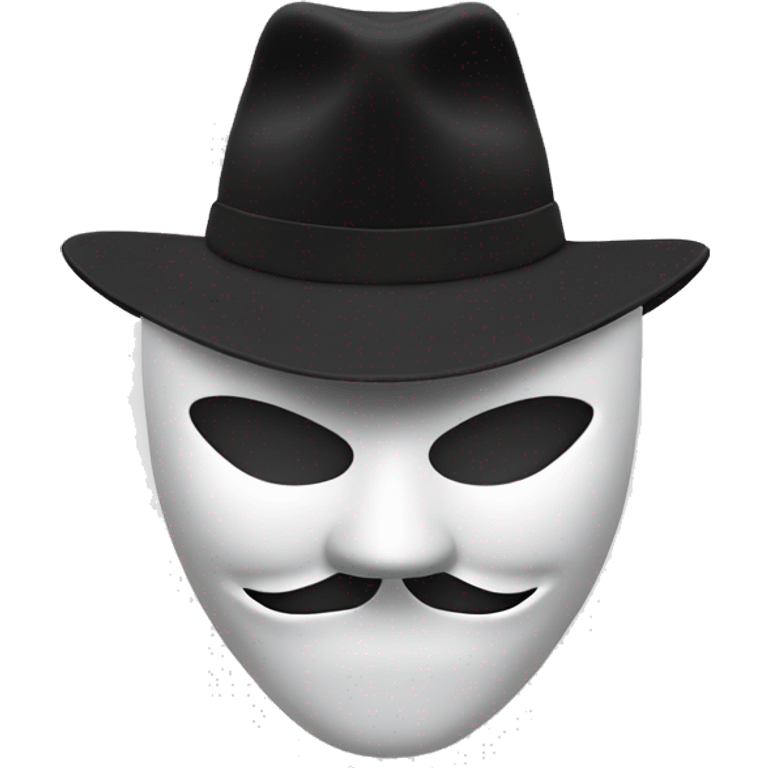 white hat hacker emoji with anonymous mask emoji