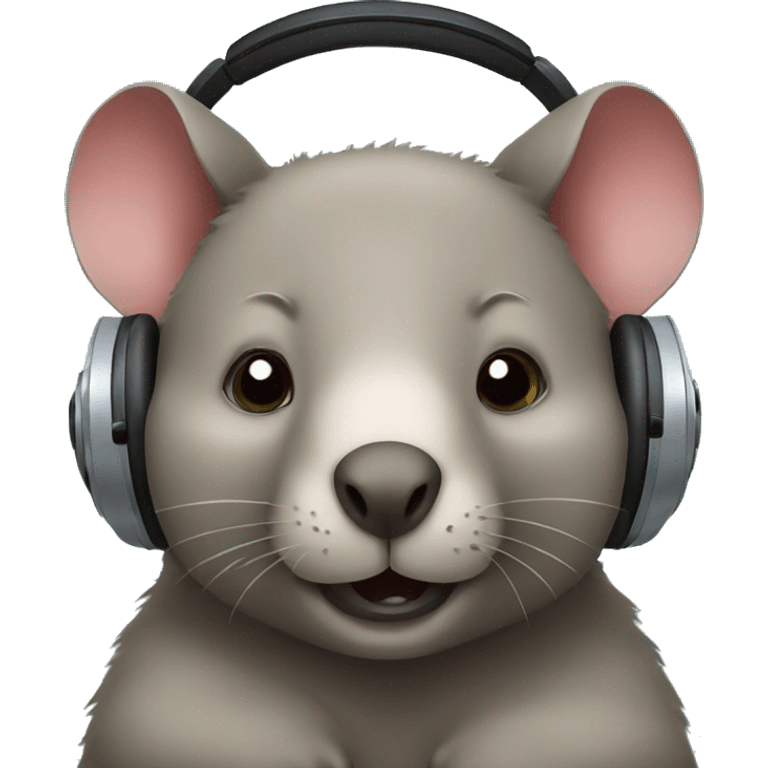 Wombat with headphones emoji