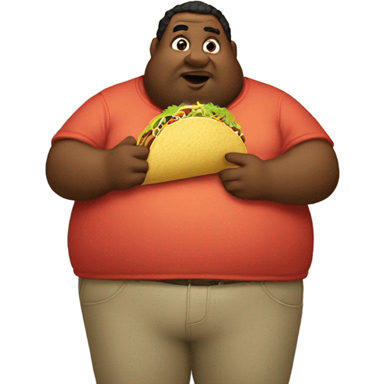 Fat man eating a taco emoji