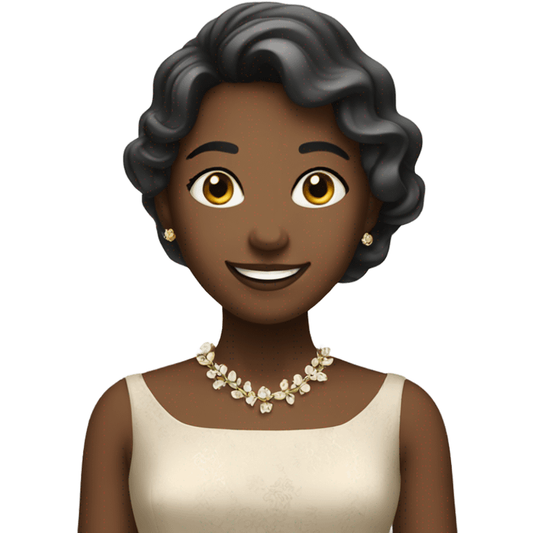 smiling girl in elegant dress emoji