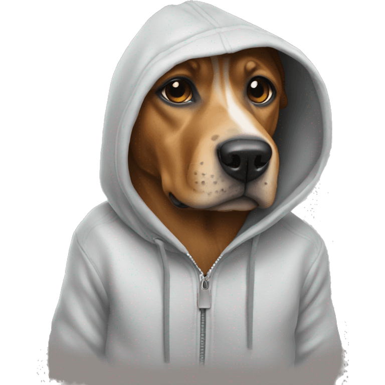 Dog wearing hoodie emoji