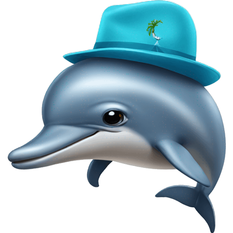 Dolphin with a hat  emoji