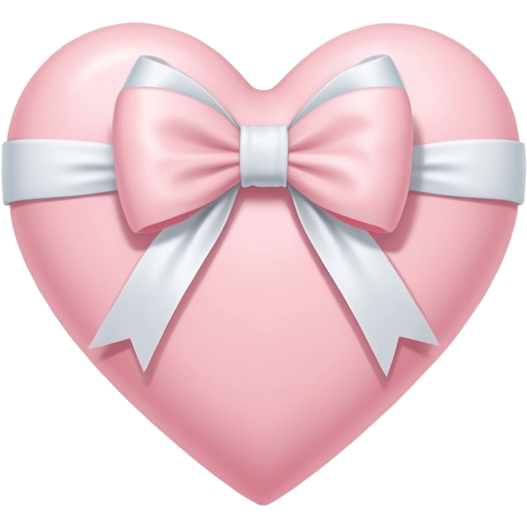 Pastel pink heart with white bow emoji