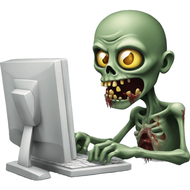 zombie working on a computer emoji