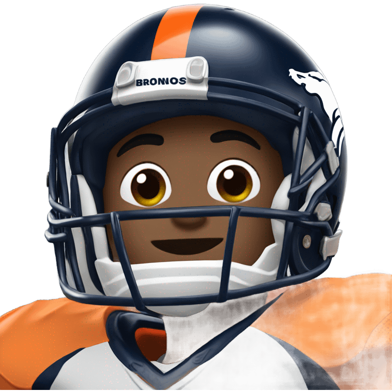 Ollie wearing Denver Broncos Uniform with aHelmet emoji