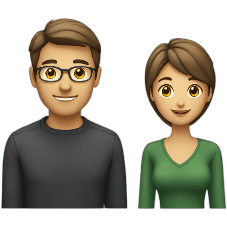 une homme et une femme à la salle emoji