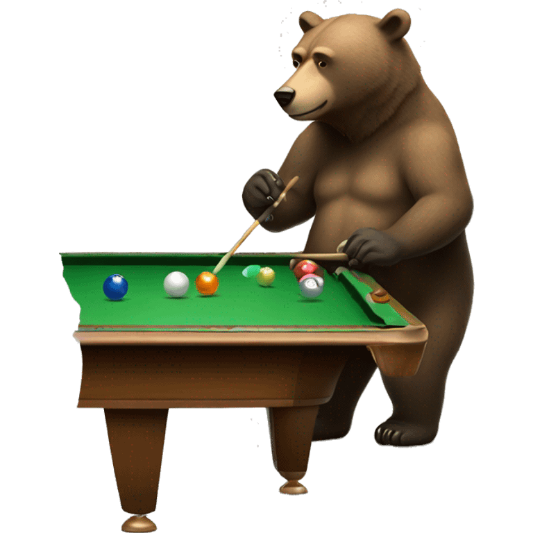 bear playing pool emoji