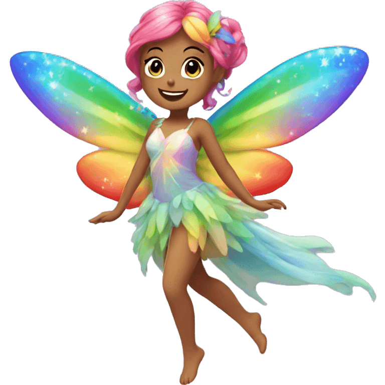 rainbow fairy flying sparkle  emoji