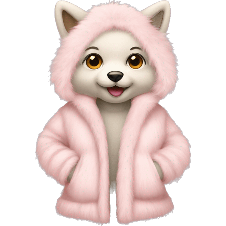 Light pink fur coat emoji