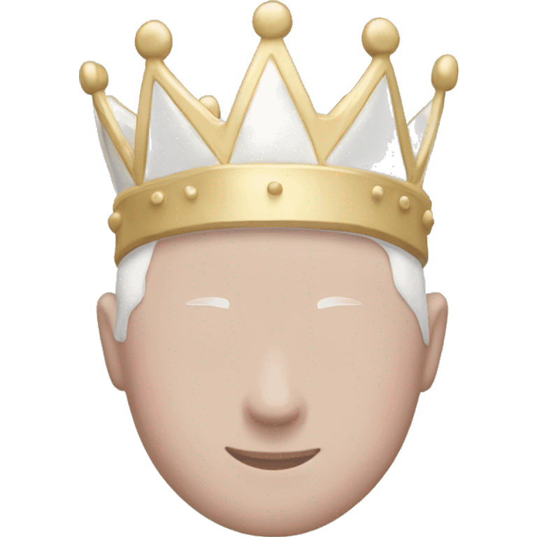 White and pastel pink crown emoji