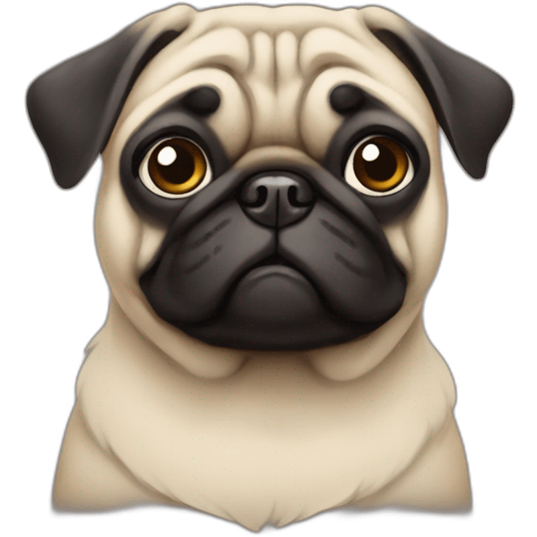 Pug with wisdom emoji