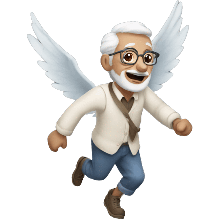 Flying grandpa emoji