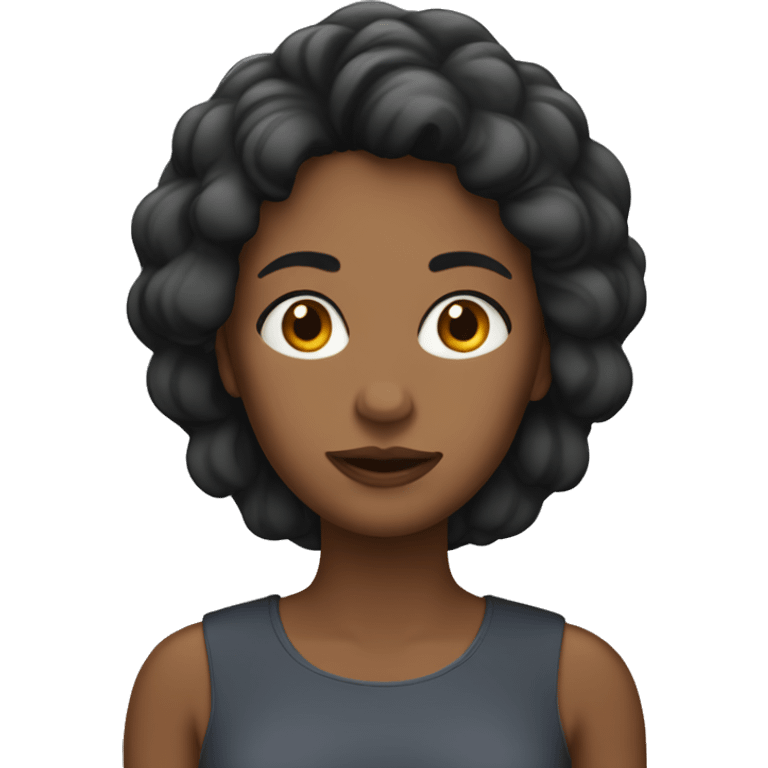 Mujer con pelo negro enojada  emoji