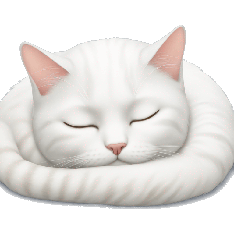 white cat sleeping emoji